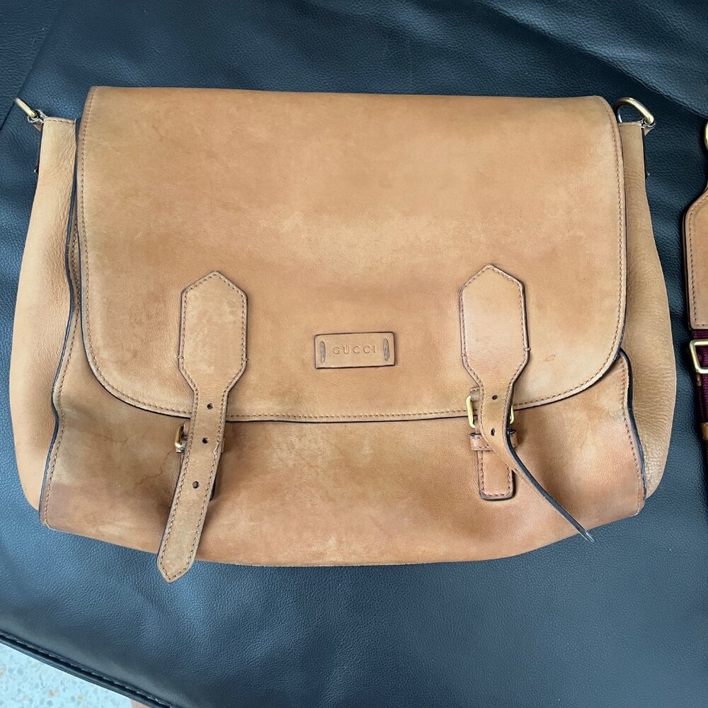 Gucci Leather Tan Messenger Bag